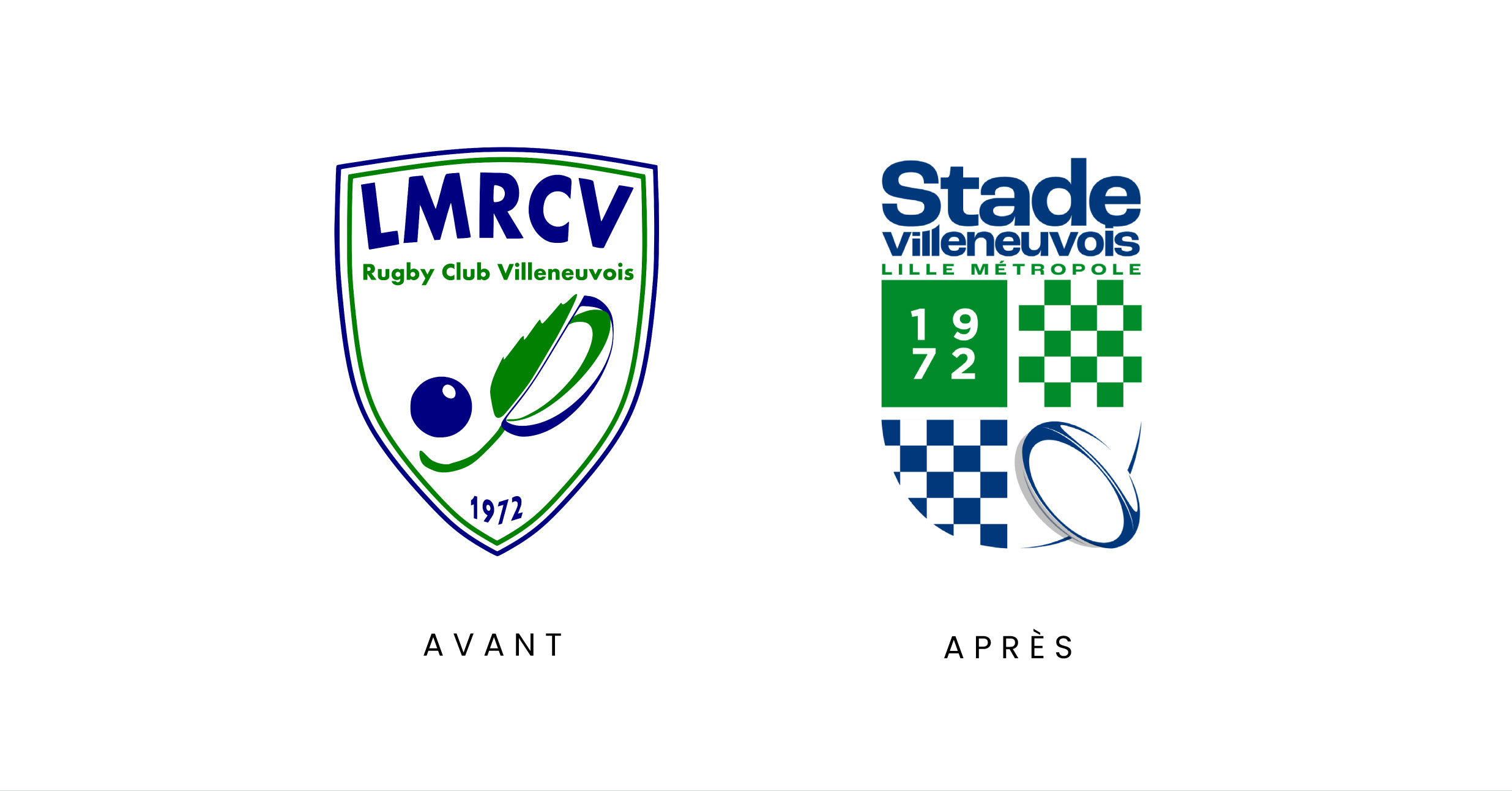 comparaison logo LMRCV et Logo du Stade Villeneuvois de Lille Métropole | créé par l'agence bigbizyou