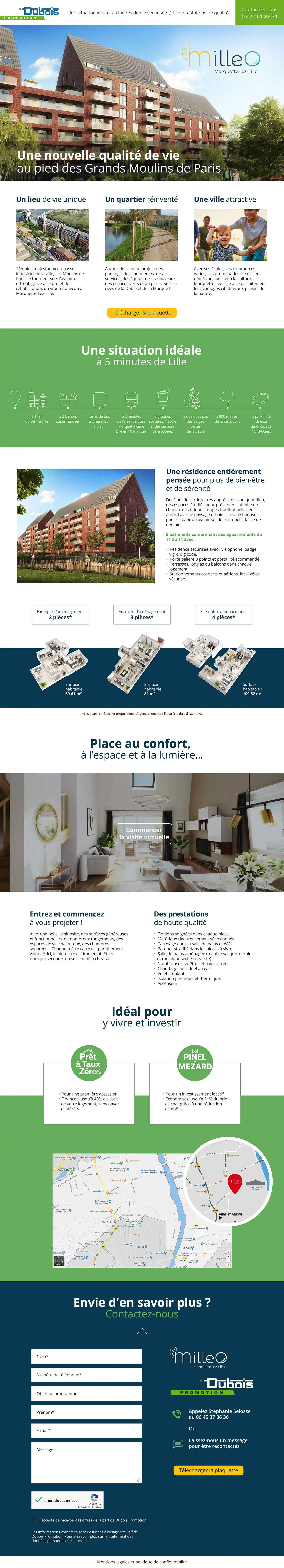 Page d'accueil du site web immobilier Dubois Promotion, une création BigBizYou